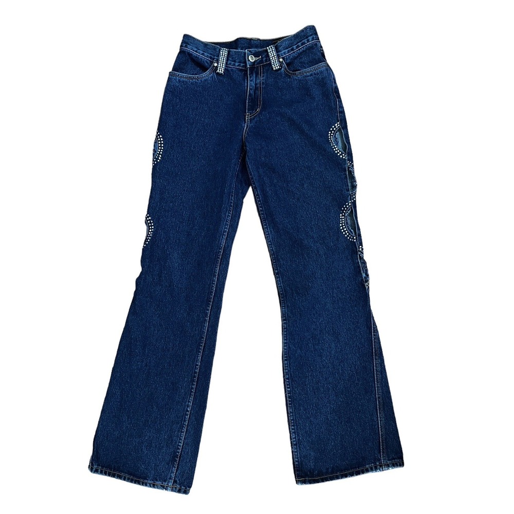 Vintage Lawman Jeans Womens Size 7 Slim Fit Hi-Rise Bareback Cut-Out Western